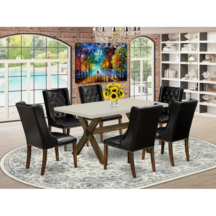 Faux leather discount parsons dining chairs